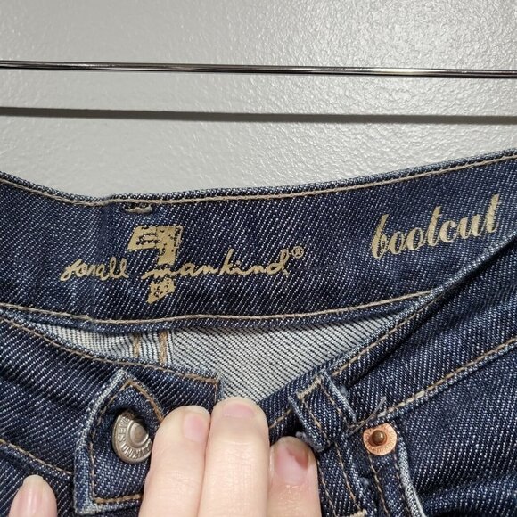 7 For All Mankind Women's Size 28 Dark Wash Low Rise Bootcut Denim Jeans - Picture 7 of 13